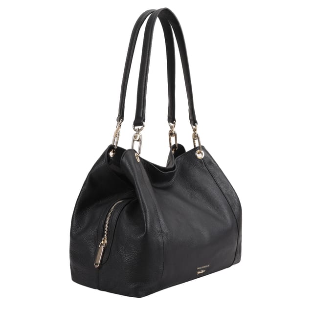 Paul Costelloe Paul Costelloe Women's Tanaro Leather Shoulder Bag in Jet Black - 2