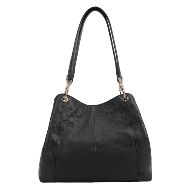 Paul Costelloe Paul Costelloe Women's Tanaro Leather Shoulder Bag in Jet Black - 3