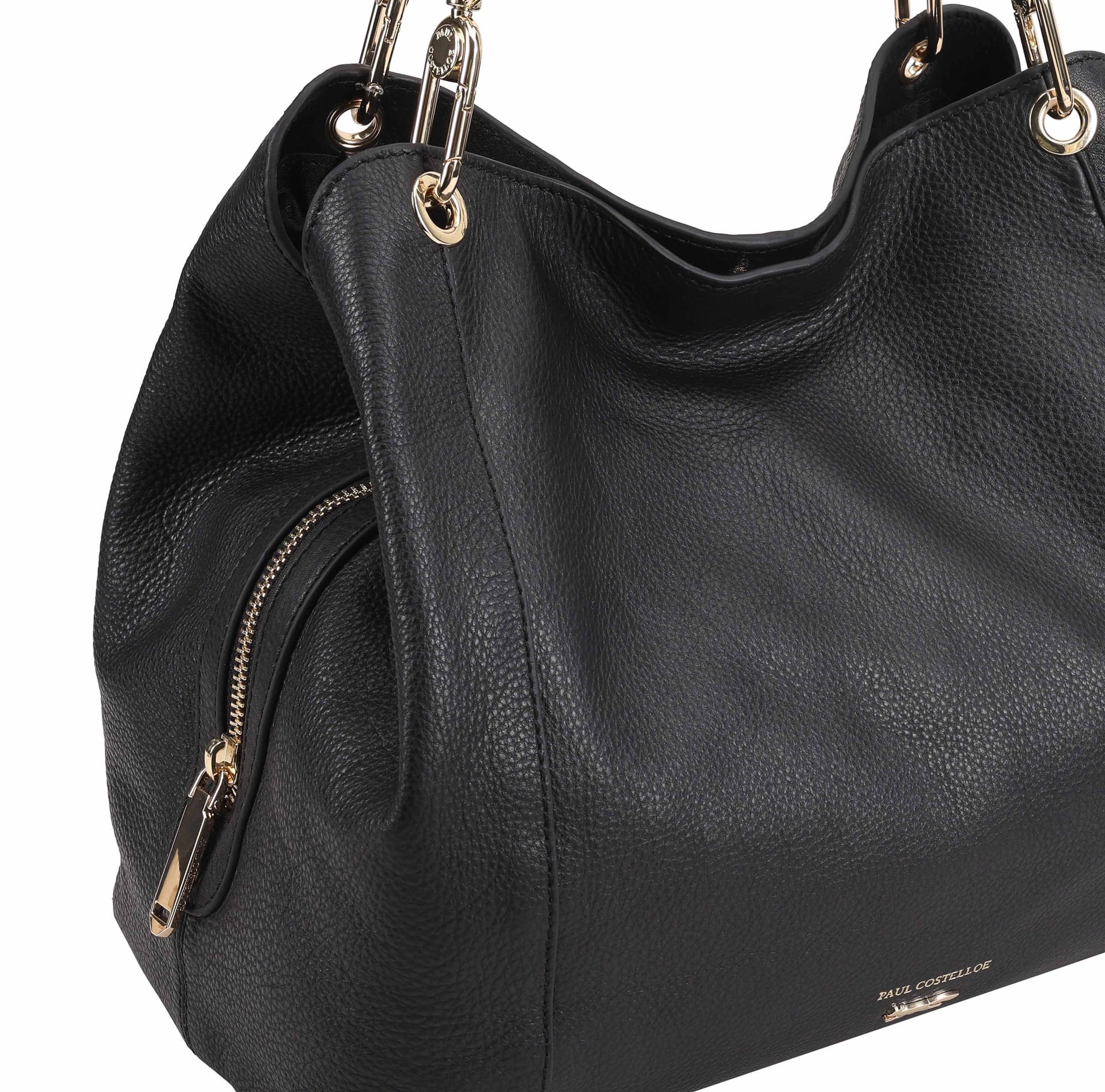Paul Costelloe Paul Costelloe Women's Tanaro Leather Shoulder Bag in Jet Black - 4