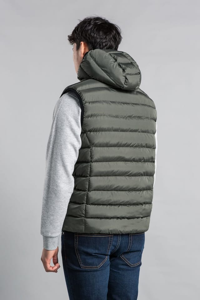 Tokyo Laundry Tokyo Laundry Men's Padded Hooded Gilet with Full Zip in Khaki - 2