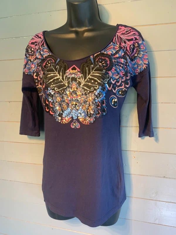 Miss Selfridge Vintage Y2K Miss Selfridge sequin embellished top size 8 fairycore party festival