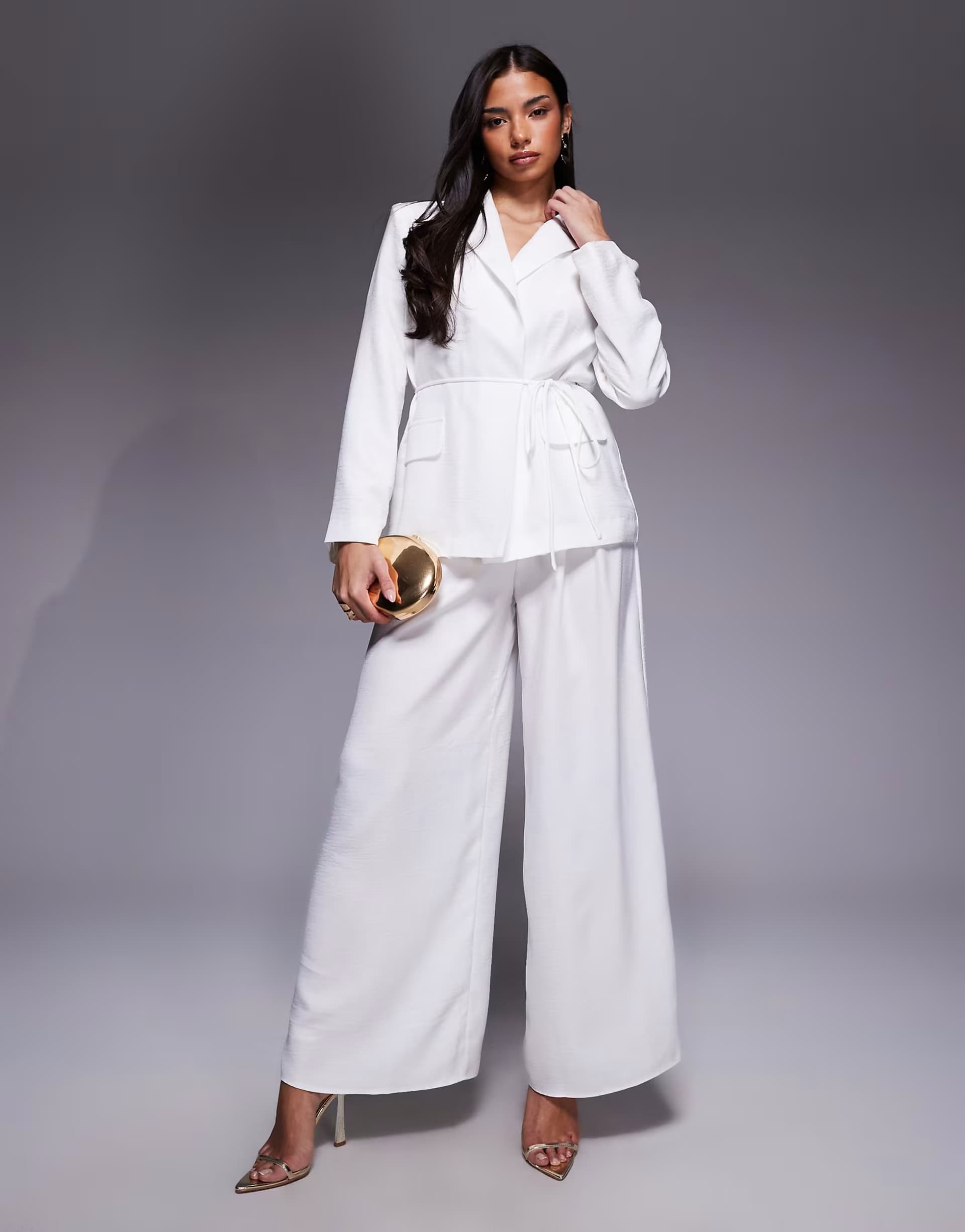 ASOS ASOS LUXE co-ord with linen in white