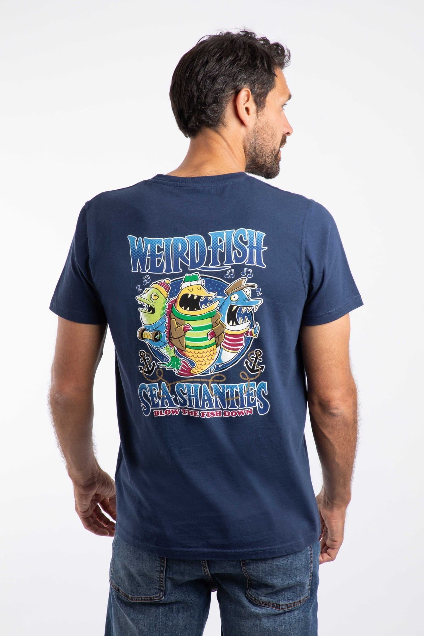 Weird Fish Weird Fish Men's Sea Shanties Artist T-Shirt in Dark Blue