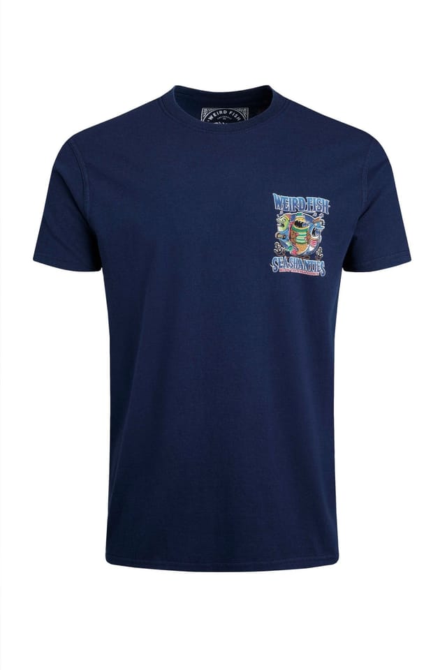 Weird Fish Weird Fish Men's Sea Shanties Artist T-Shirt in Dark Blue - 2