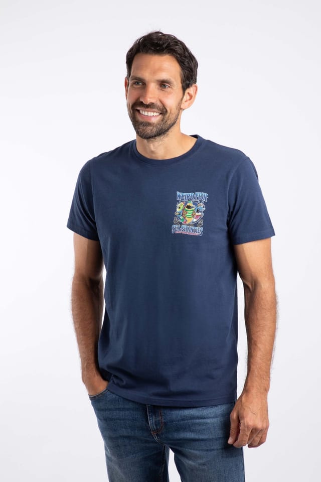 Weird Fish Weird Fish Men's Sea Shanties Artist T-Shirt in Dark Blue - 3