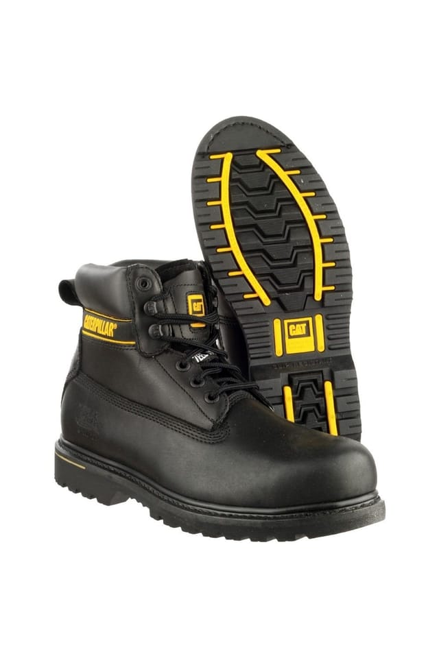 Caterpillar Caterpillar Men's 'Holton S3' Leather Safety Boots in Black - 3