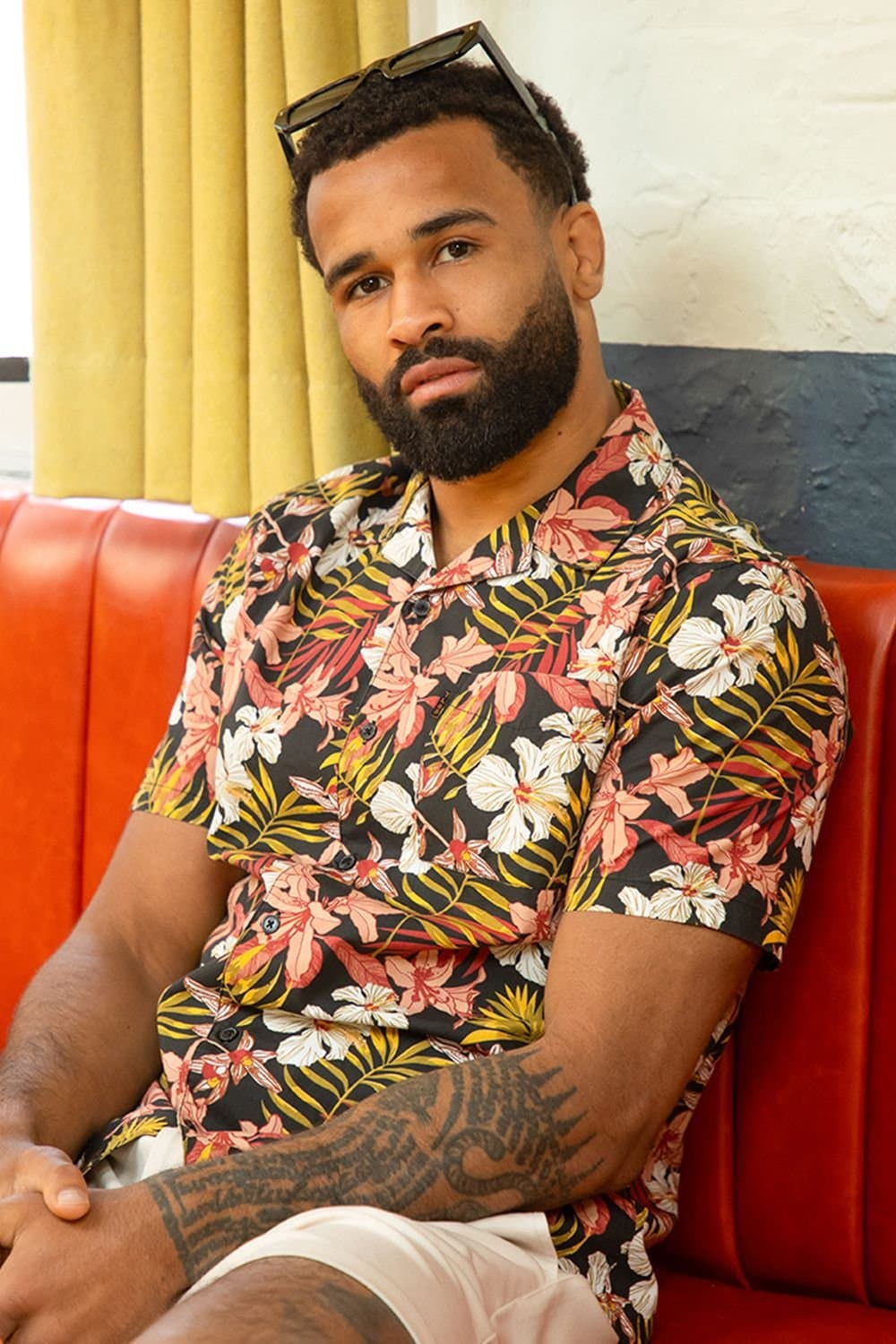 Tokyo Laundry Tokyo Laundry Men's Cotton Printed Poplin Short Sleeve Shirt in Black