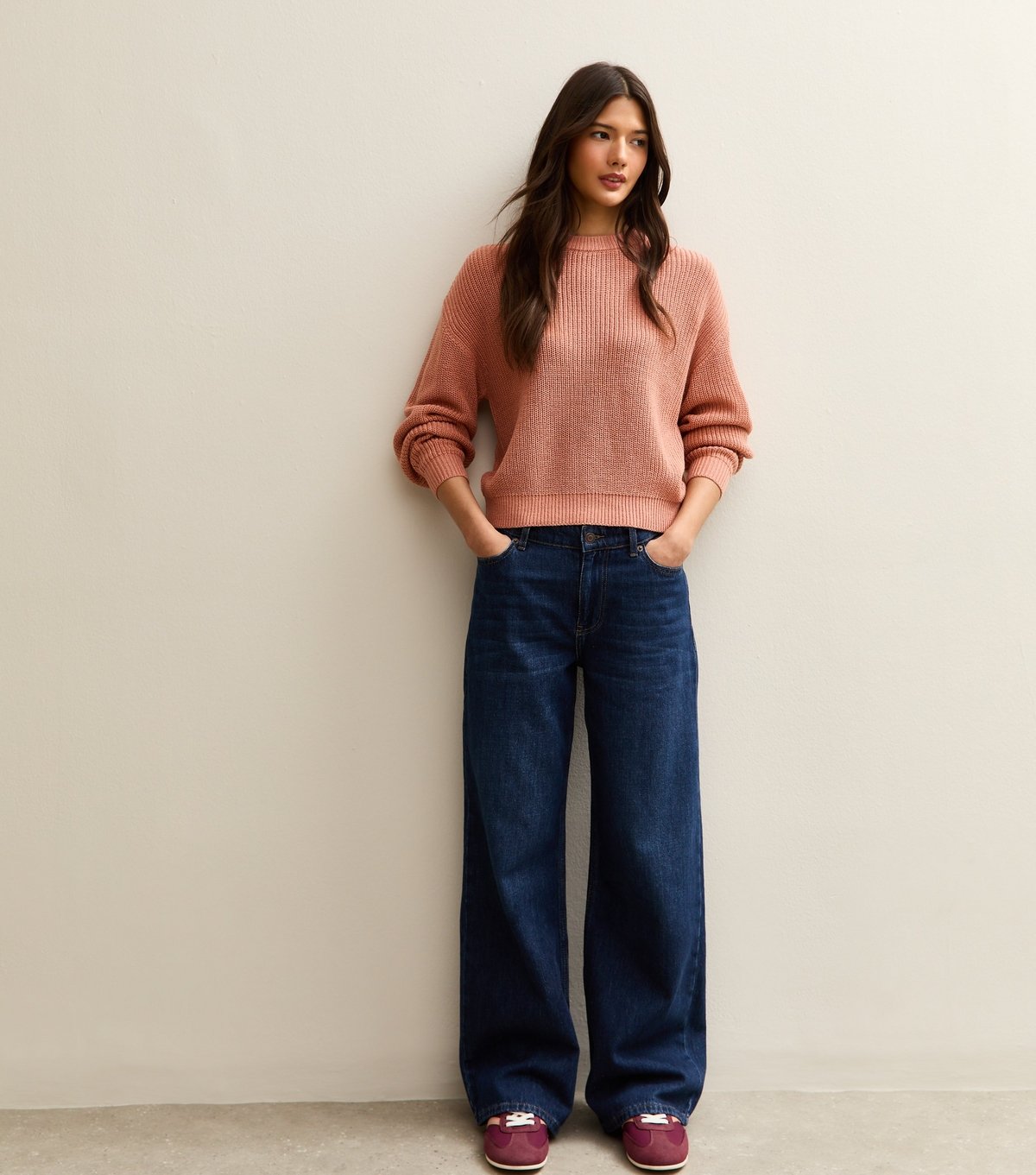 New Look Women's Pink Ribbed Crew Neck Knit Jumper New Look - 2