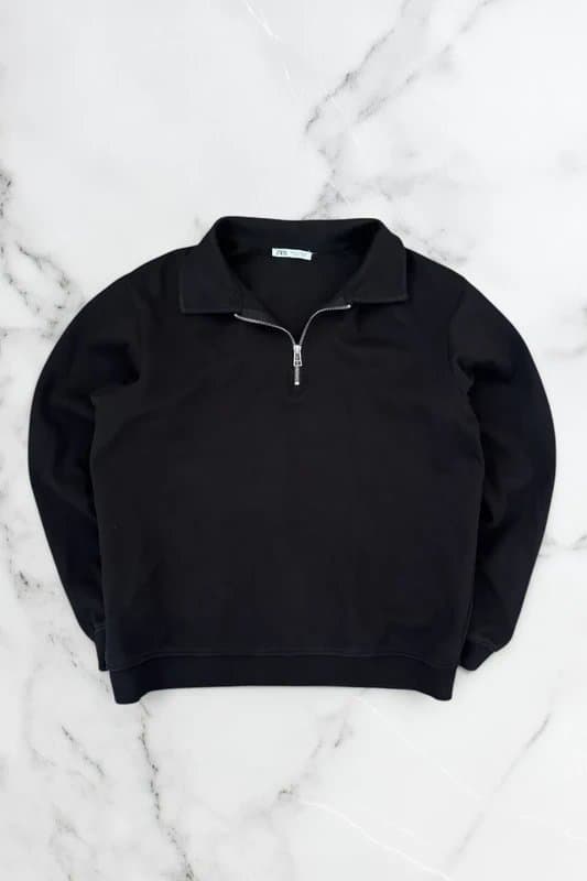 Zara Zara Quarter Zip - Black - S