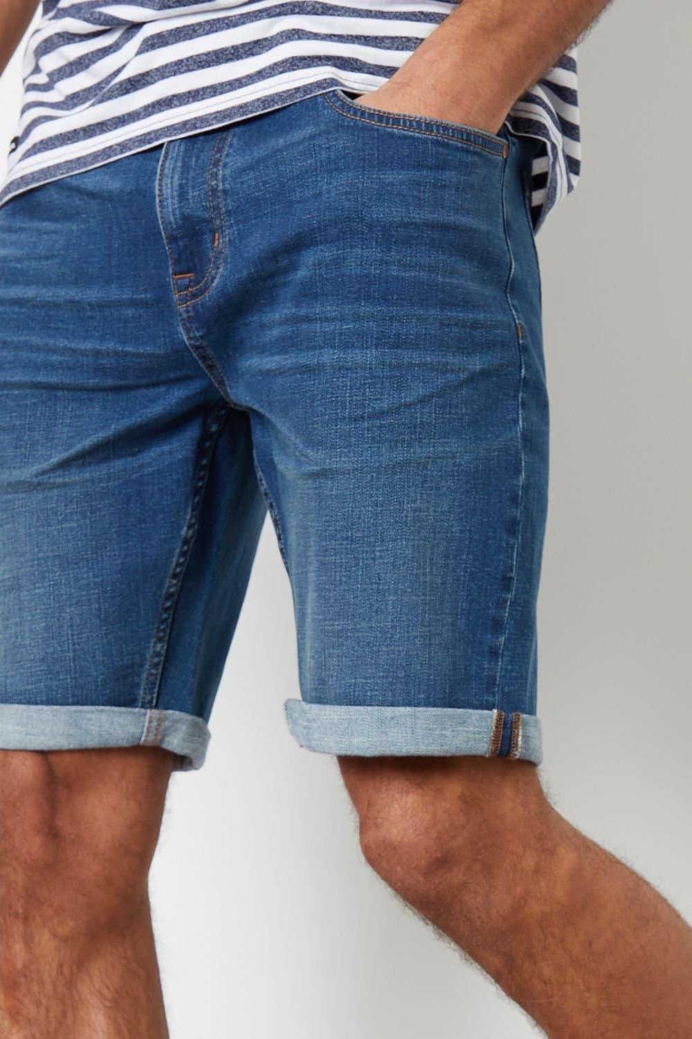 Threadbare Threadbare Men's 'Edmonton' Denim Shorts in Mid Blue