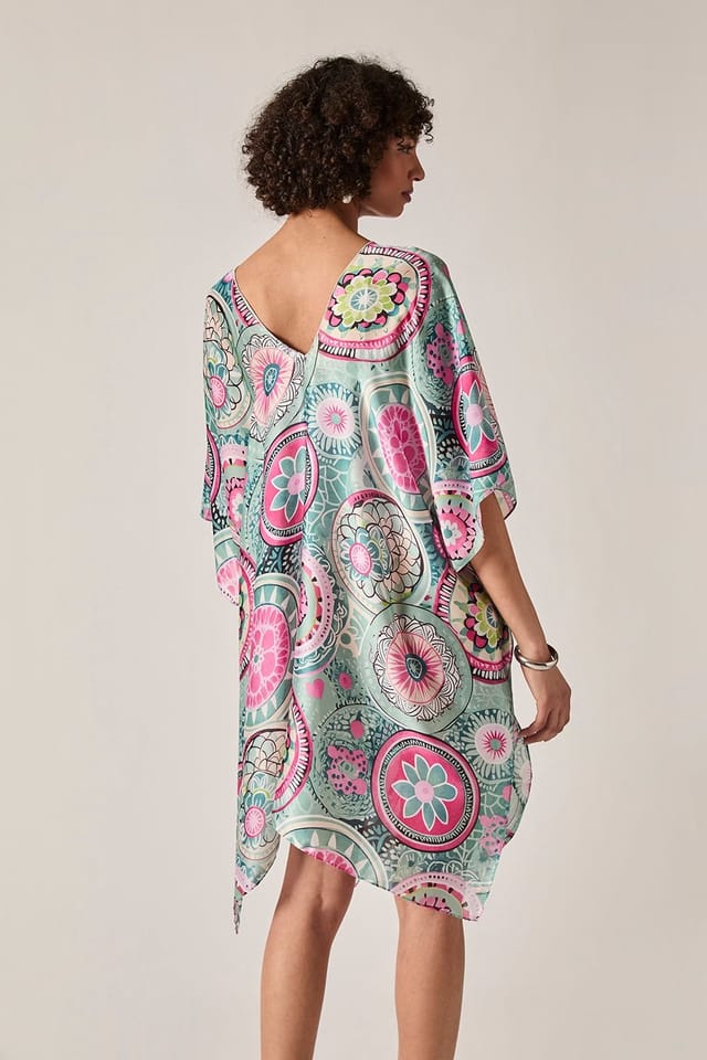 James Lakeland James Lakeland Women's Turquoise Mandala Print Kaftan - 2
