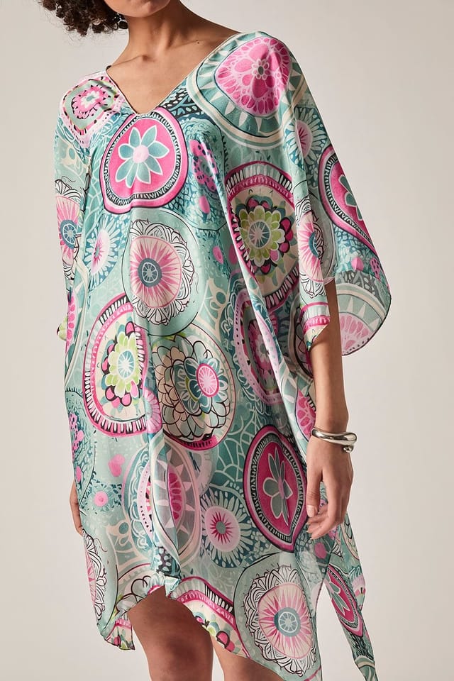 James Lakeland James Lakeland Women's Turquoise Mandala Print Kaftan - 3