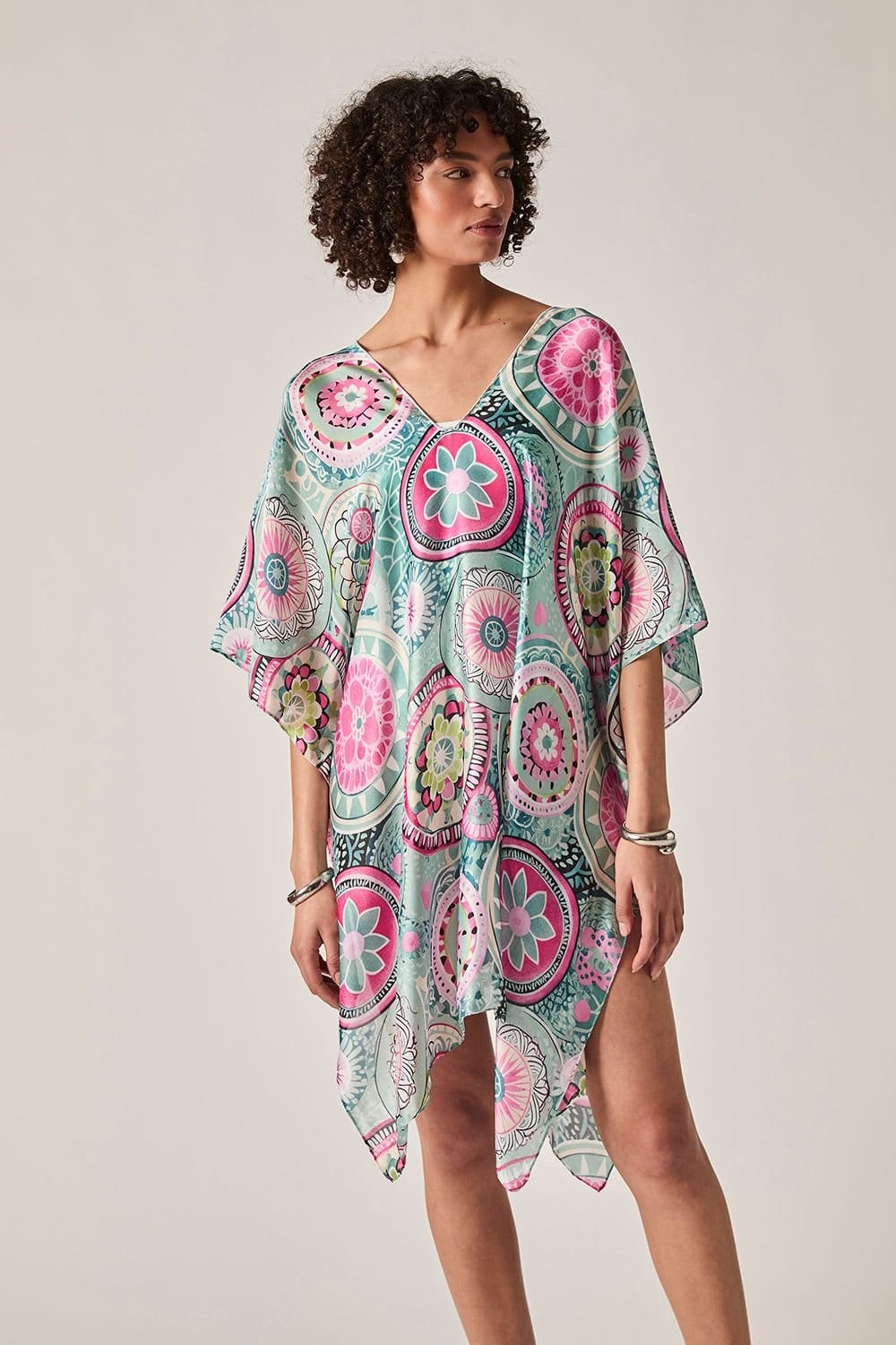 James Lakeland James Lakeland Women's Turquoise Mandala Print Kaftan - 4