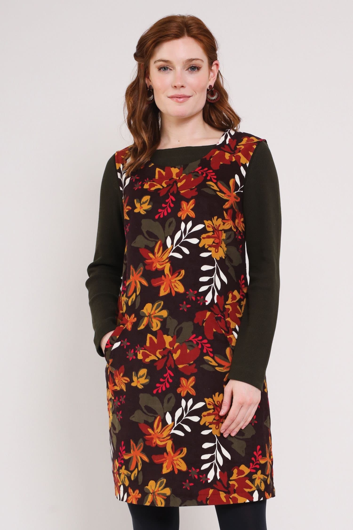 Nomads Clothing Nomads Clothing Women's Cotton Cord Pinafore Dress in Dark Brown