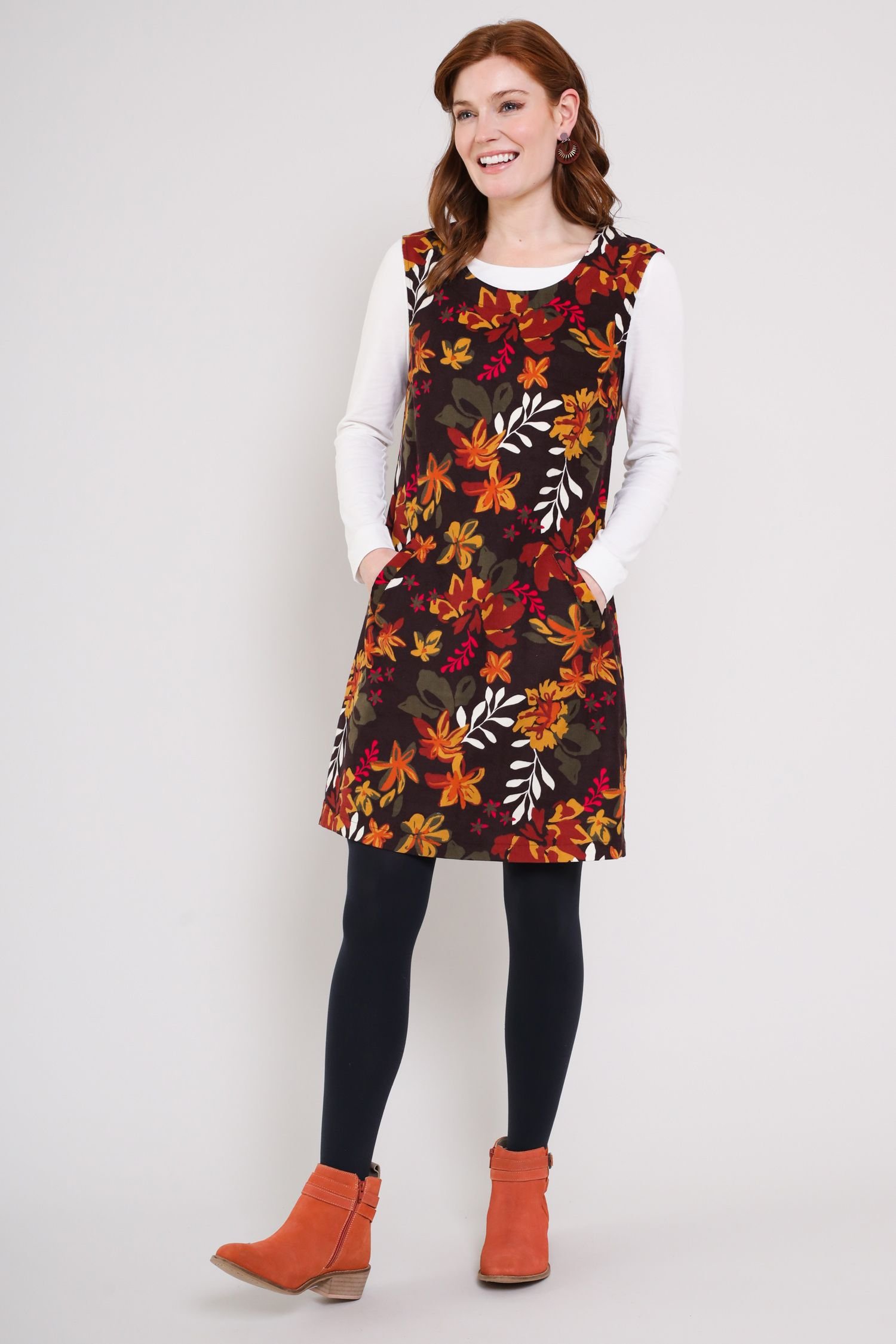 Nomads Clothing Nomads Clothing Women's Cotton Cord Pinafore Dress in Dark Brown - 2