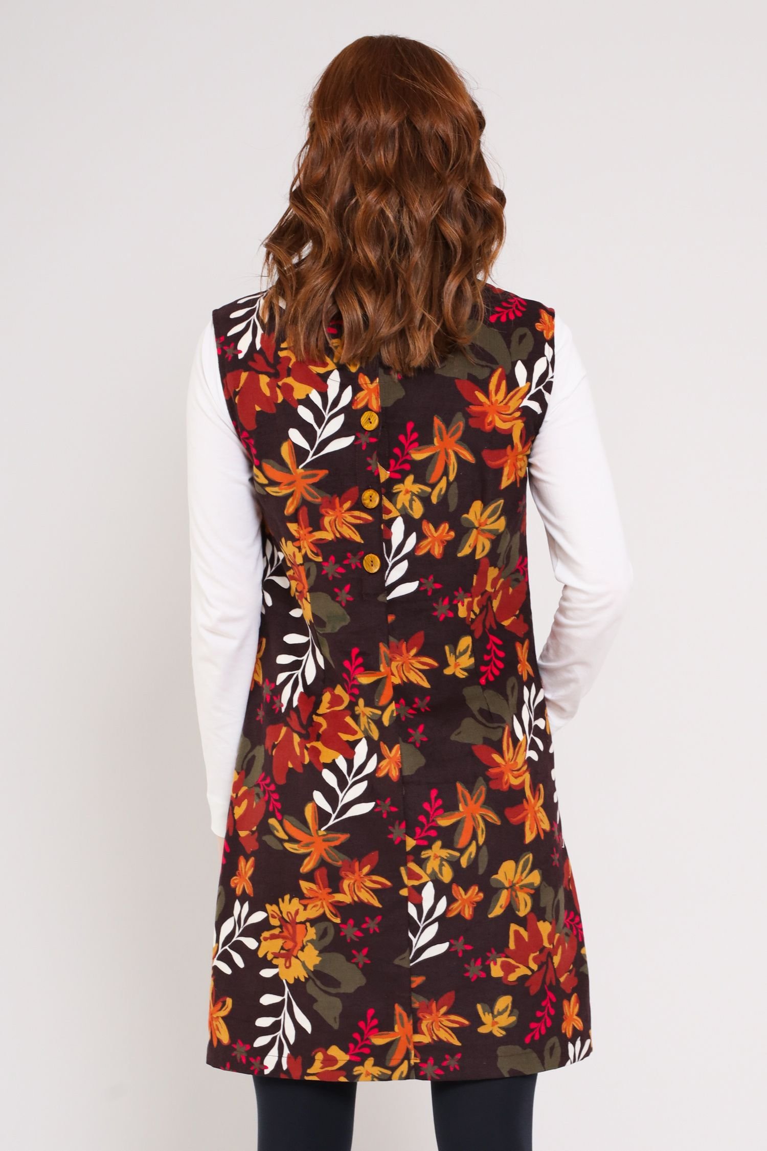 Nomads Clothing Nomads Clothing Women's Cotton Cord Pinafore Dress in Dark Brown - 3