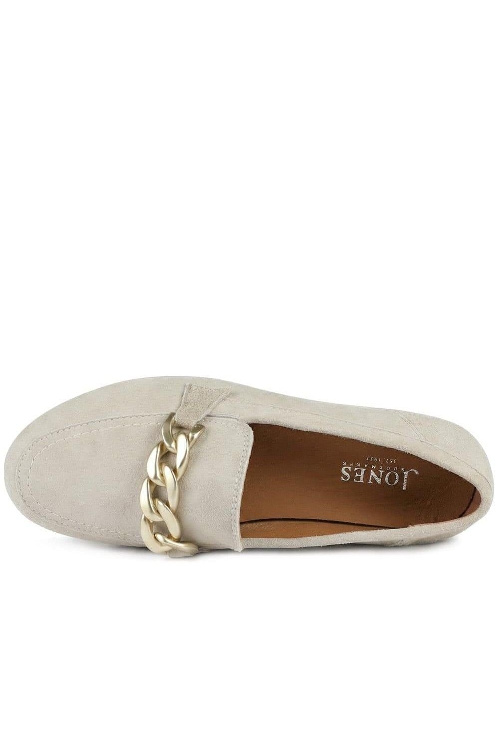 Jones Bootmaker Jones Bootmaker Women's Orsa Leather Chain Detail Loafers in Beige - 4