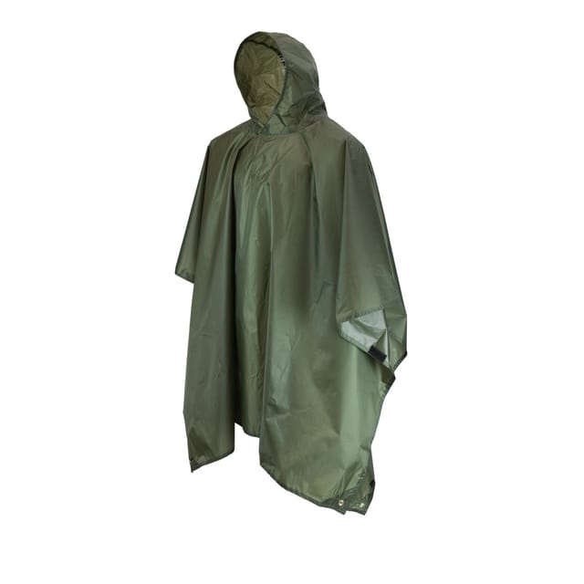 Mil-Com Mil-Com Men's Plain Poncho in Green - 3