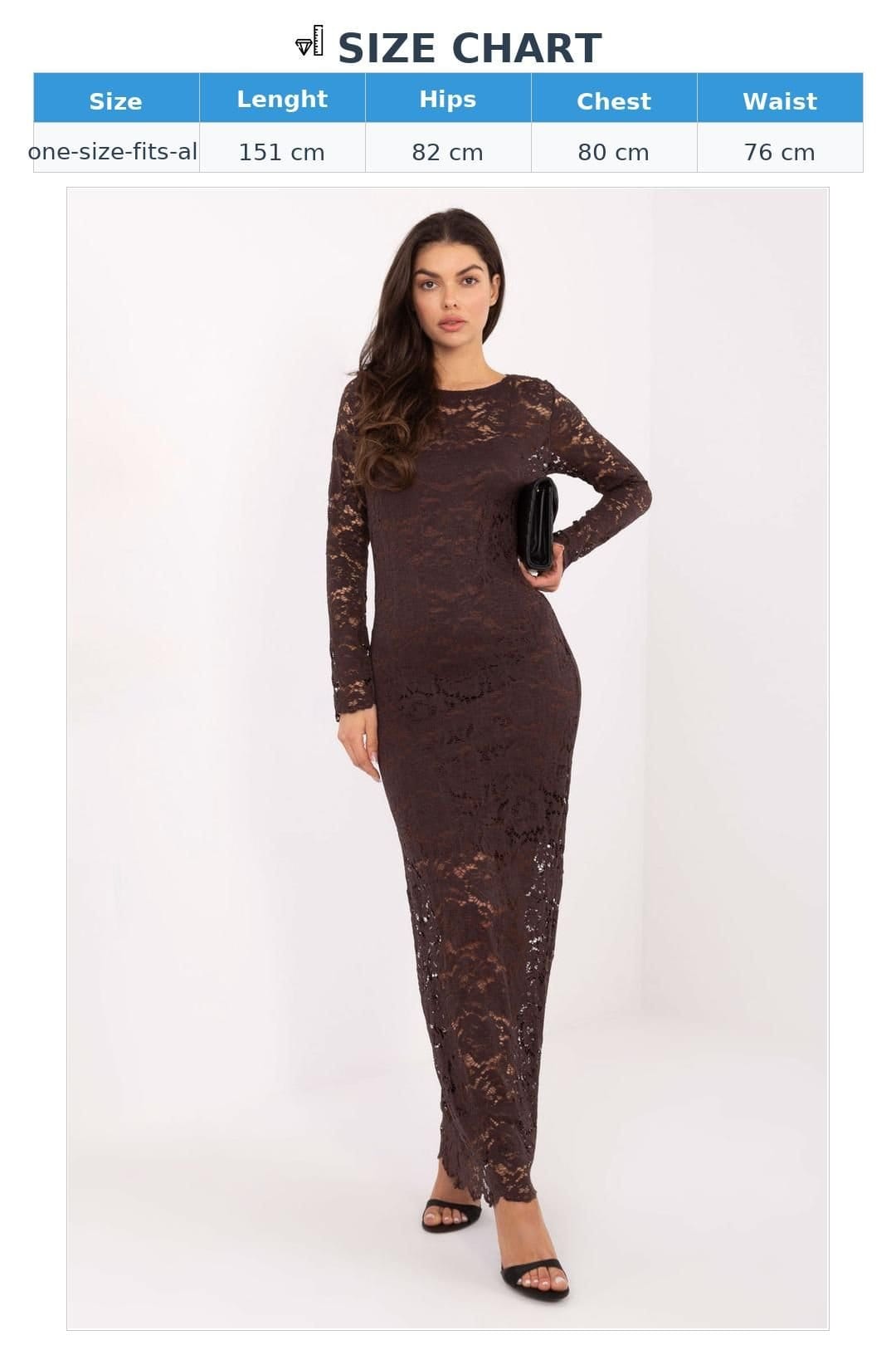 Love Lace Love Lace Women's Subtle Lace Maxi Dress with Slip & Sleeves in Brown - 4