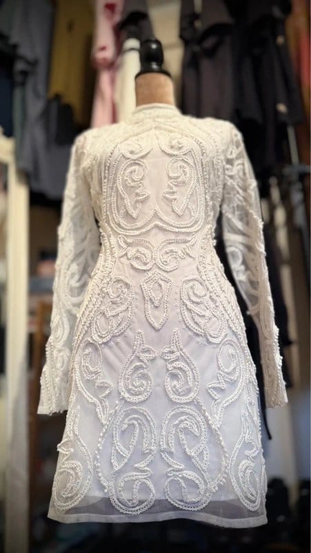 River Island White Crochet Embellished Mesh Mini Dress