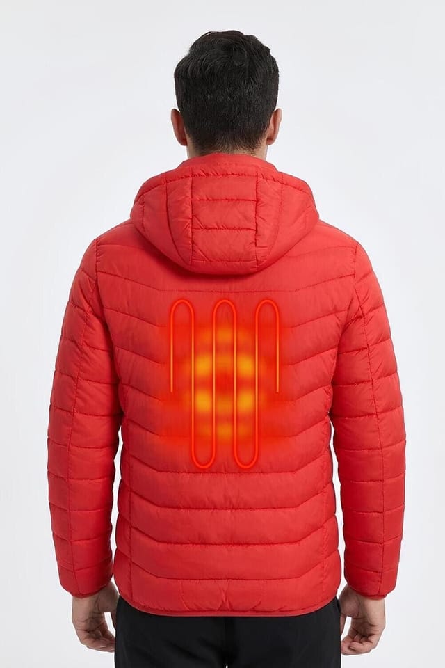 Anniou Anniou Men's Men's Heated Jacket in Red - 2