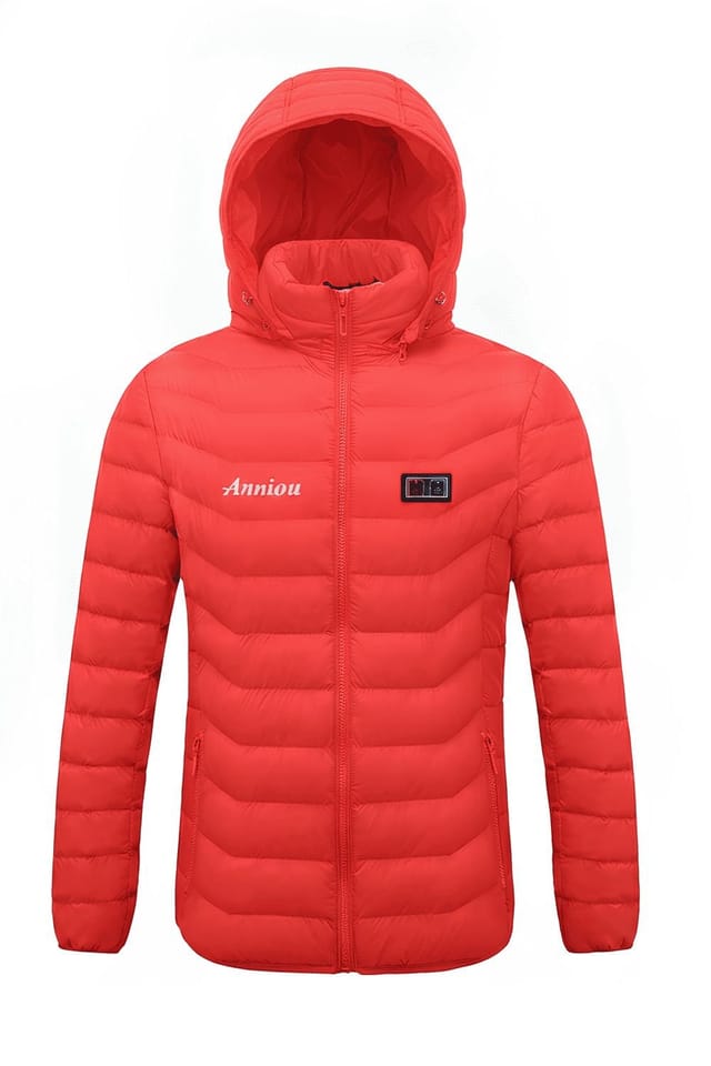 Anniou Anniou Men's Men's Heated Jacket in Red - 3