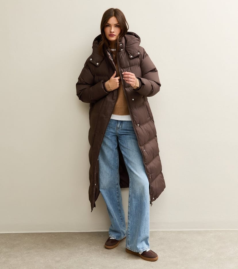 New Look Women's Tall Brown Longline Puffer Jacket New Look - 1