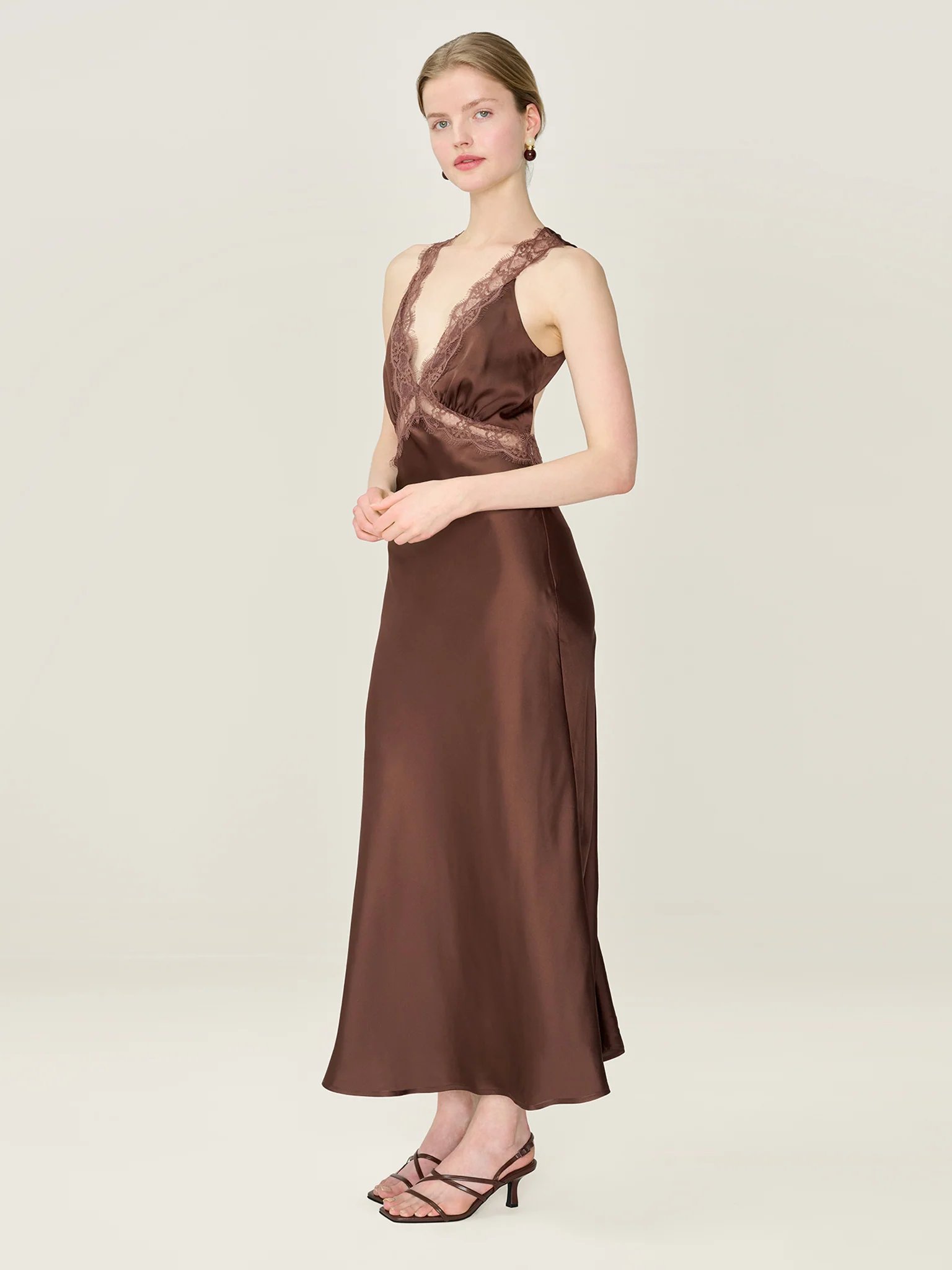 OMNES Aurelia Dress in Chocolate - 2