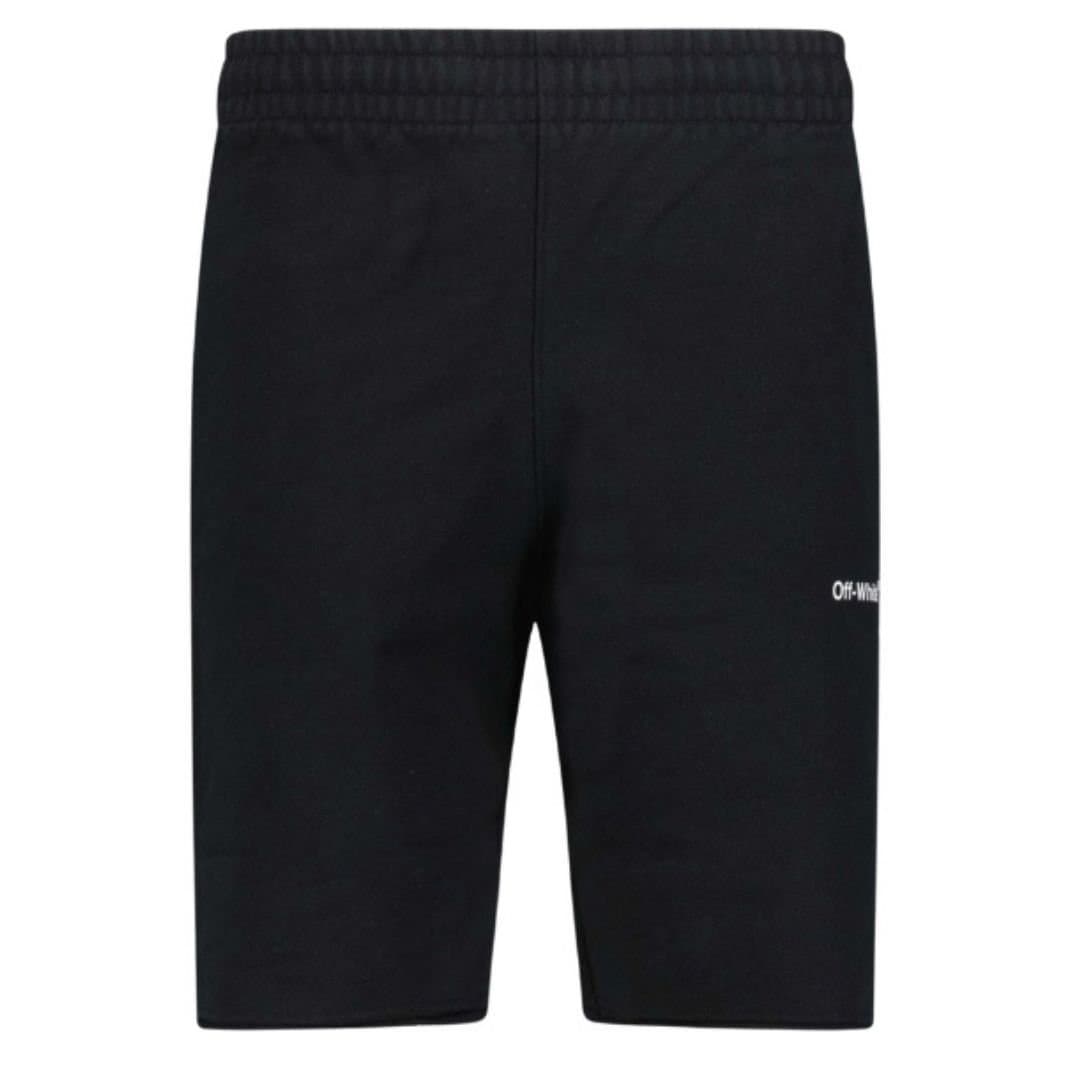 Off-White Off-White Men's Wave Out Diag Design Black Sweat Shorts