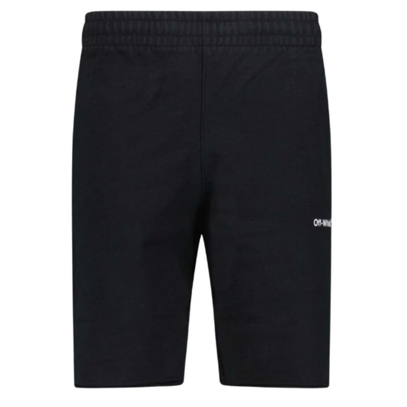 Off-White Off-White Men's Wave Out Diag Design Black Sweat Shorts - 1