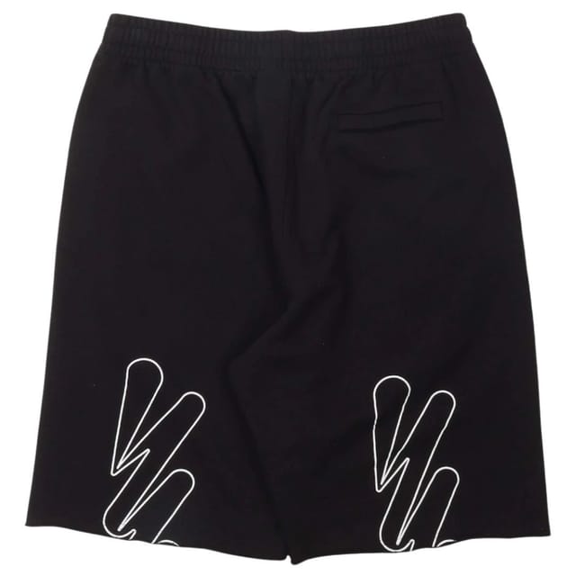 Off-White Off-White Men's Wave Out Diag Design Black Sweat Shorts - 2