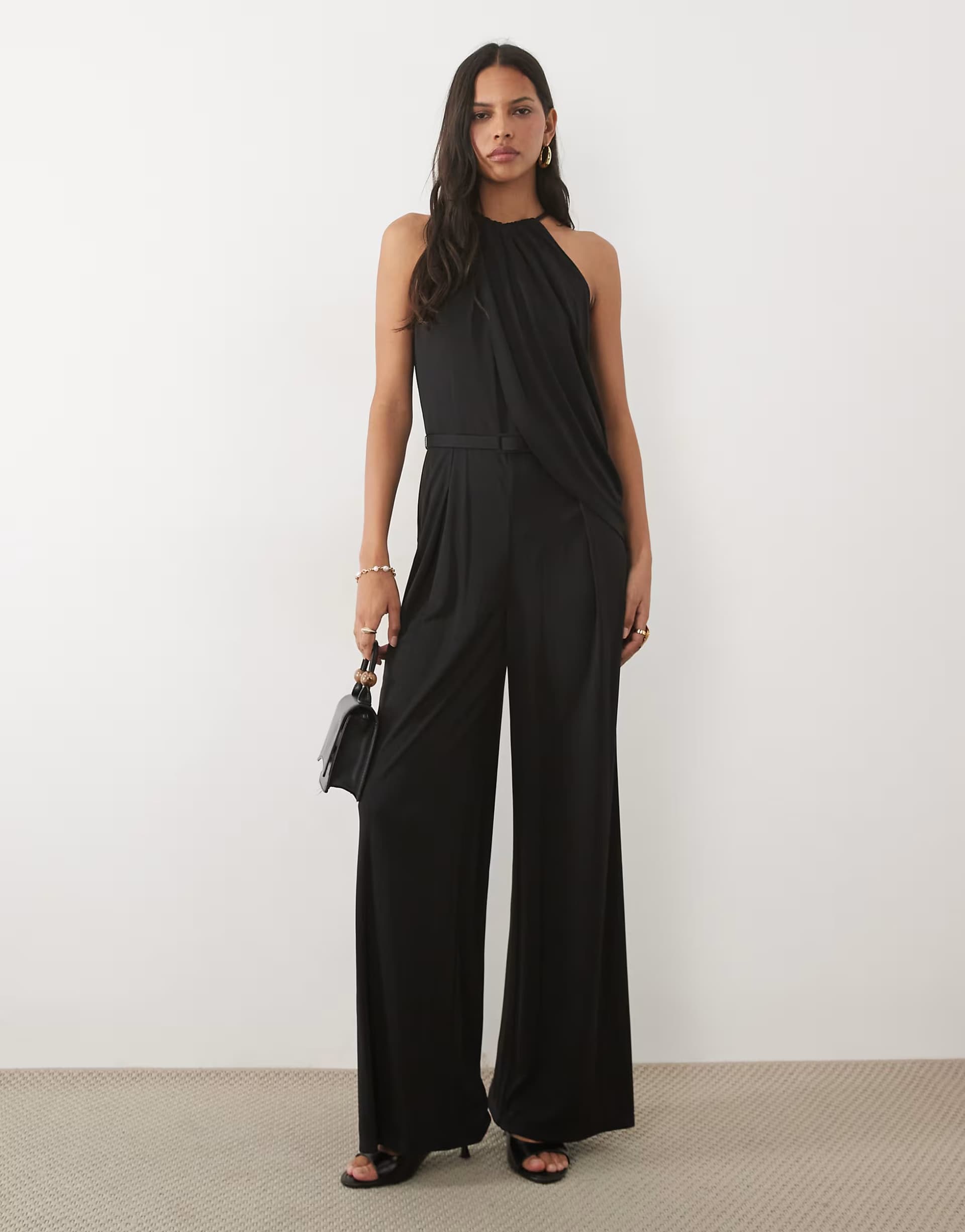 ASOS Lauren by Ralph Lauren sleeveless evening jumpsuit in black