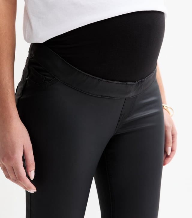 New Look Women's Maternity Black Coated Over Bump Lift & Shape Emilee Jeggings New Look - 3