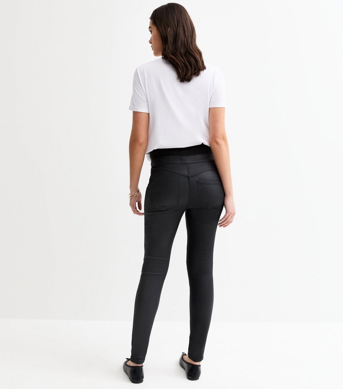 New Look Women's Maternity Black Coated Over Bump Lift & Shape Emilee Jeggings New Look - 4