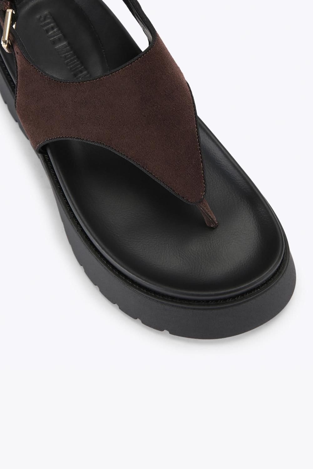 Steve Madden STEVE MADDEN Women's 'Tabor Dark Brown' Suede Sandals in Dark Brown - 4
