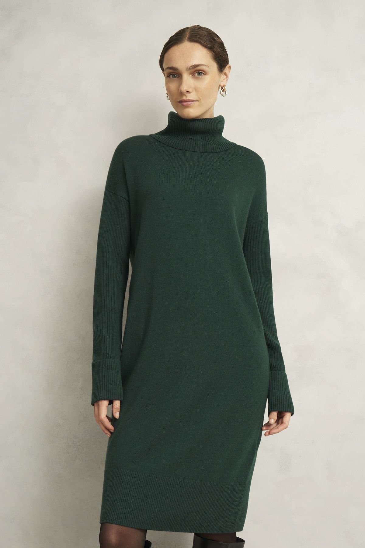 Hobbs London Hobbs London Women's Ava Knitted Dress in Bottle Green