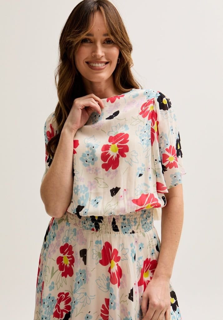 Lily and Lionel Lily and Lionel Women's Galaxy Cowl Neck Poppy Print Midi Dress In Multi - 4