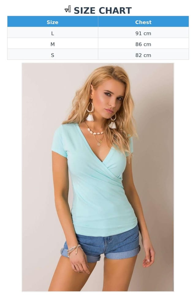 Love Lace Love Lace Women's Fitted Short Sleeve Envelope Neck Blouse Style 191766 in Mint - 3
