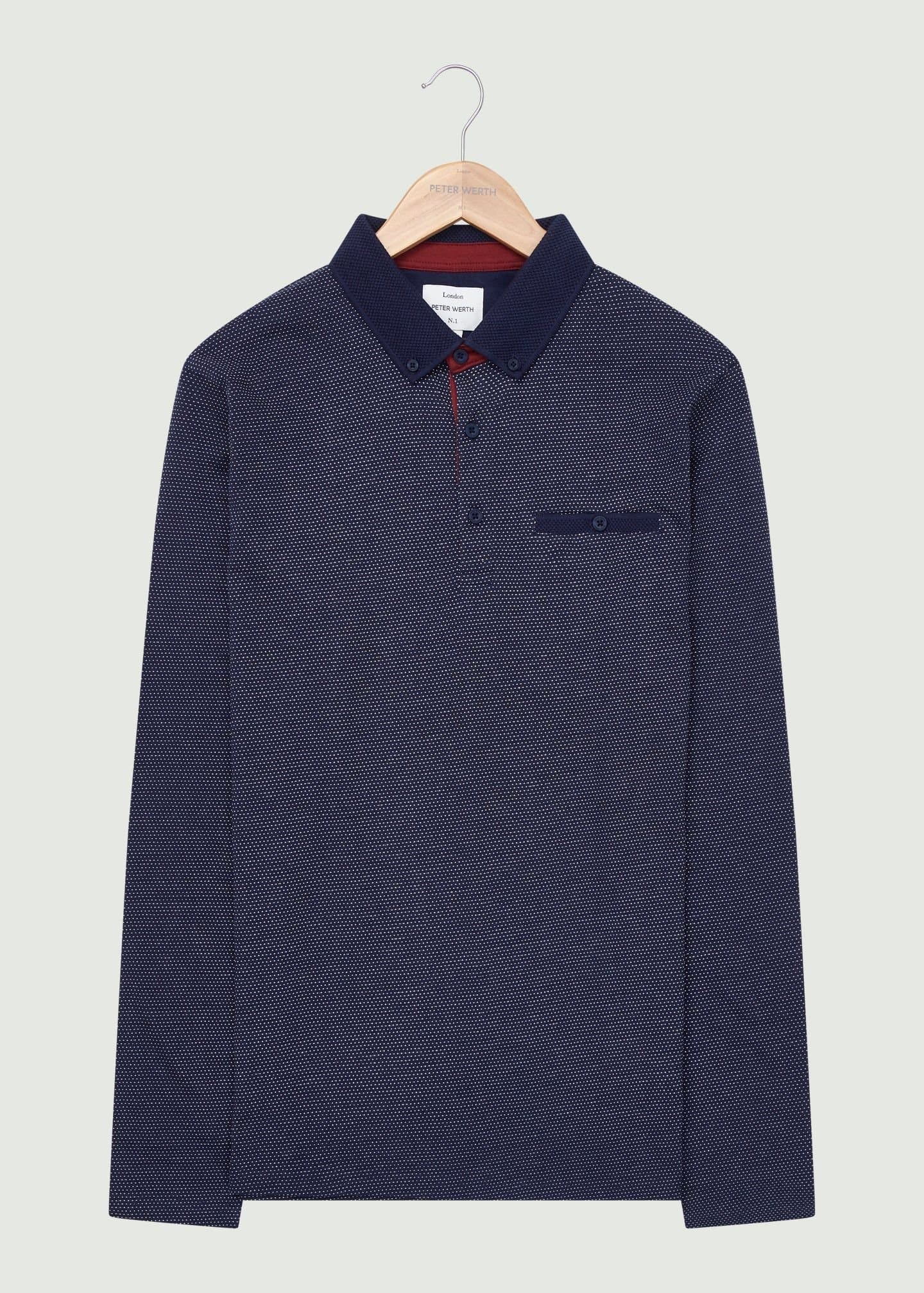 Peter Werth Peter Werth Men's Elliston LS Polo Shirt in Navy