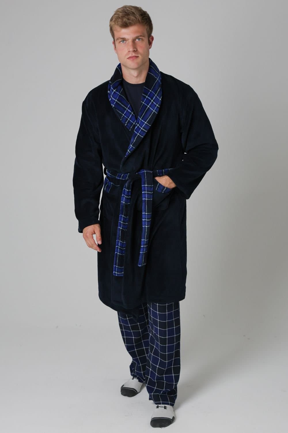 Tokyo Laundry Tokyo Laundry Men's Plush Dressing Gown in Dark Navy