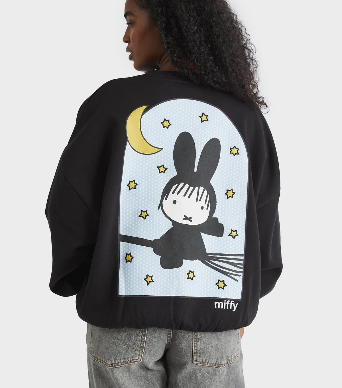 Skinnydip Women's Black Embroidered Miffy Sweatshirt Skinnydip New Look
