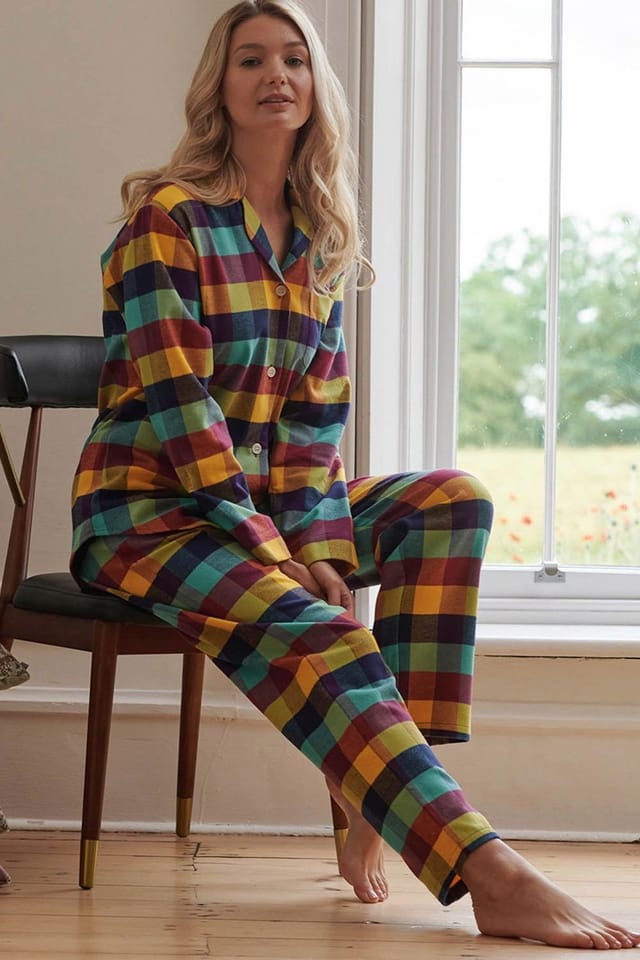 British Boxers British Boxers Women's 'Edinburgh' Check Brushed Cotton Pyjama Set - 2