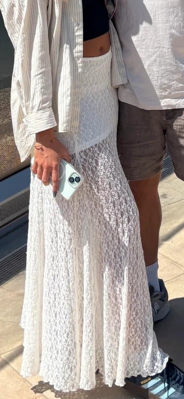Bershka Lace maxi skirt
