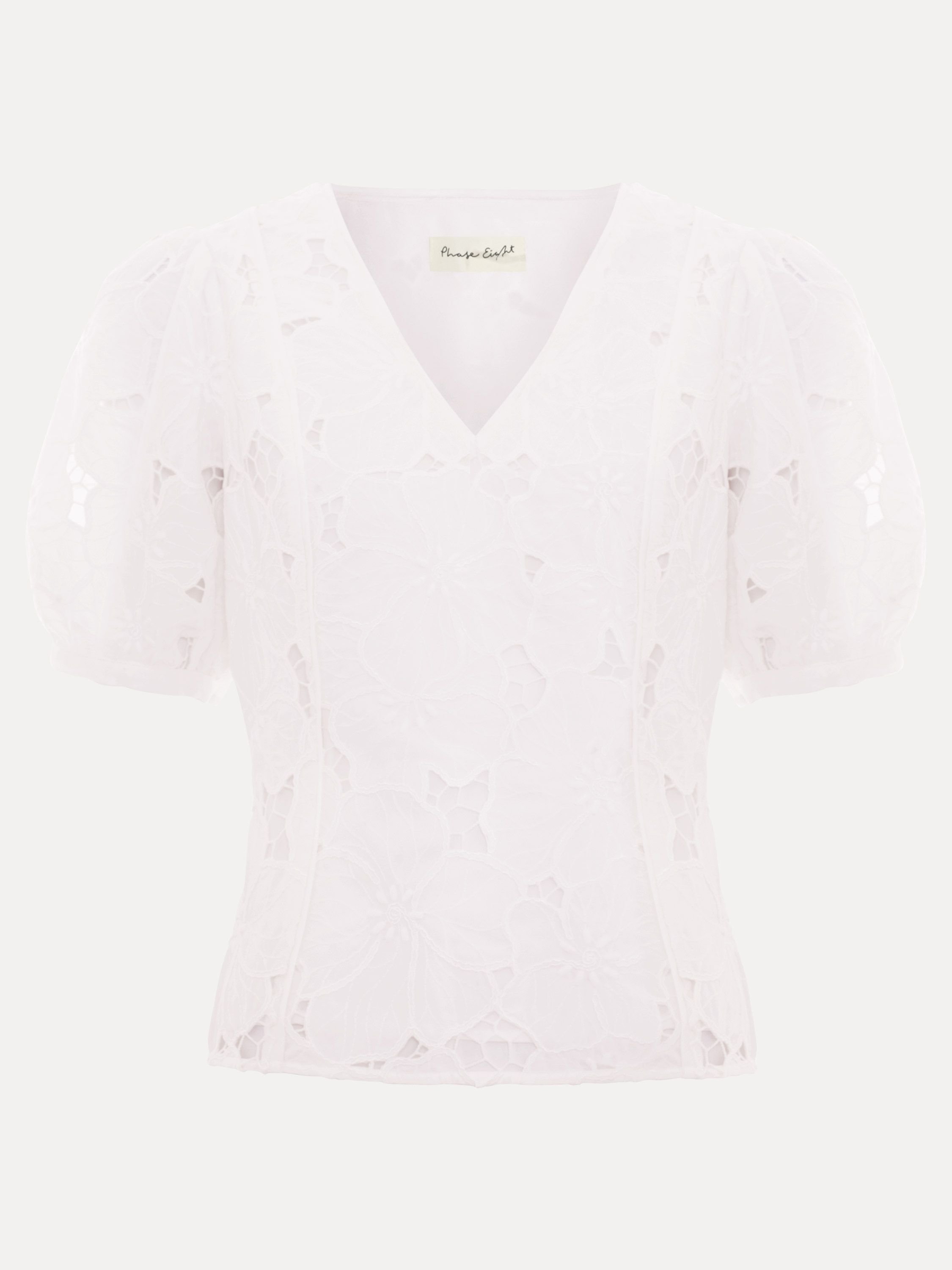 Phase Eight Phase Eight Women's Marina V-Neck Lace Blouse in White - 2