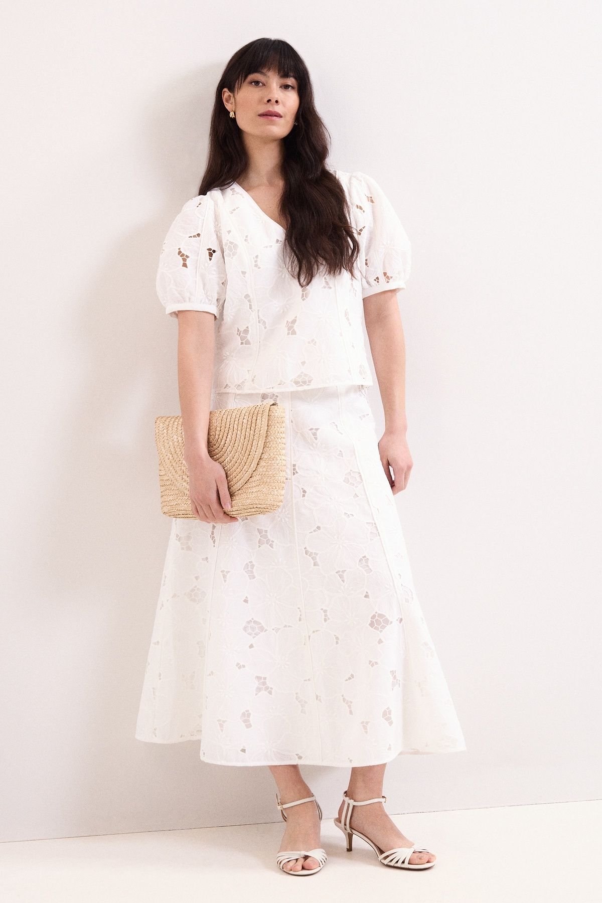 Phase Eight Phase Eight Women's Marina V-Neck Lace Blouse in White - 3