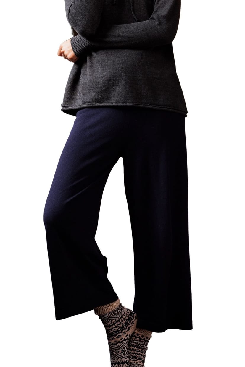 Celtic & Co Celtic & Co Women's Wide Leg Merino Lounge Pants in Dark Navy - 1