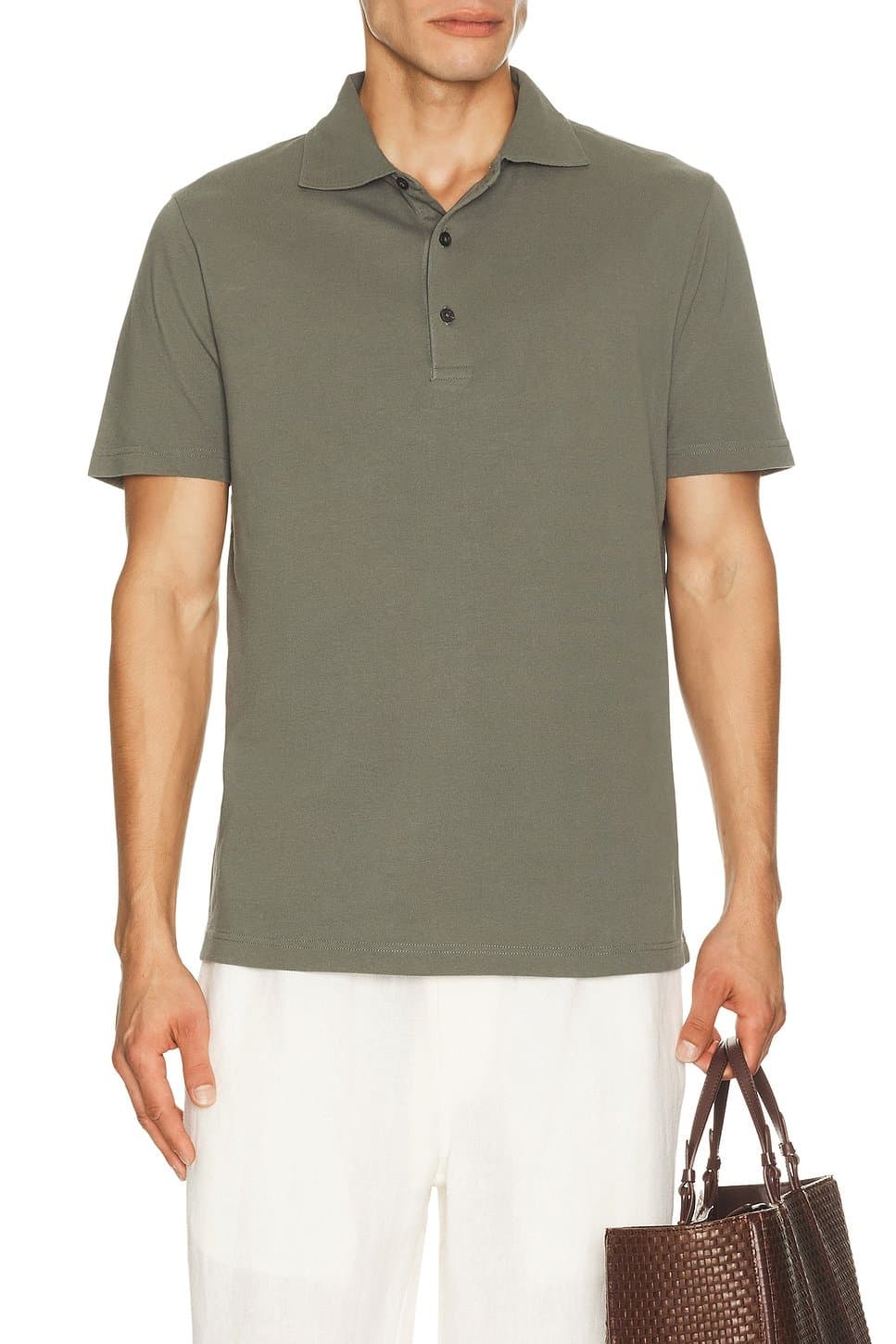 revolve Luca Cotton Piquet Polo Button Up Short Sleeve