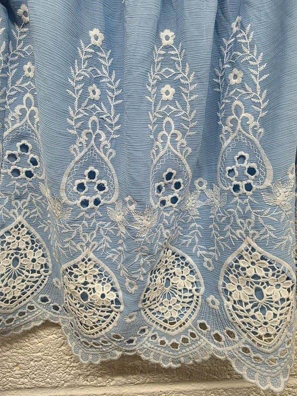 Lipsy Lipsy London Light Blue Off-Shoulder Embroidered Floral Lace Blouse Size 1 UK