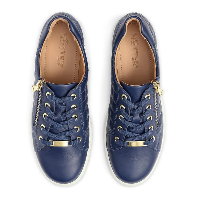 Hotter Hotter Women's 'Wonder' Quilted Trainers in Dark Navy - 3