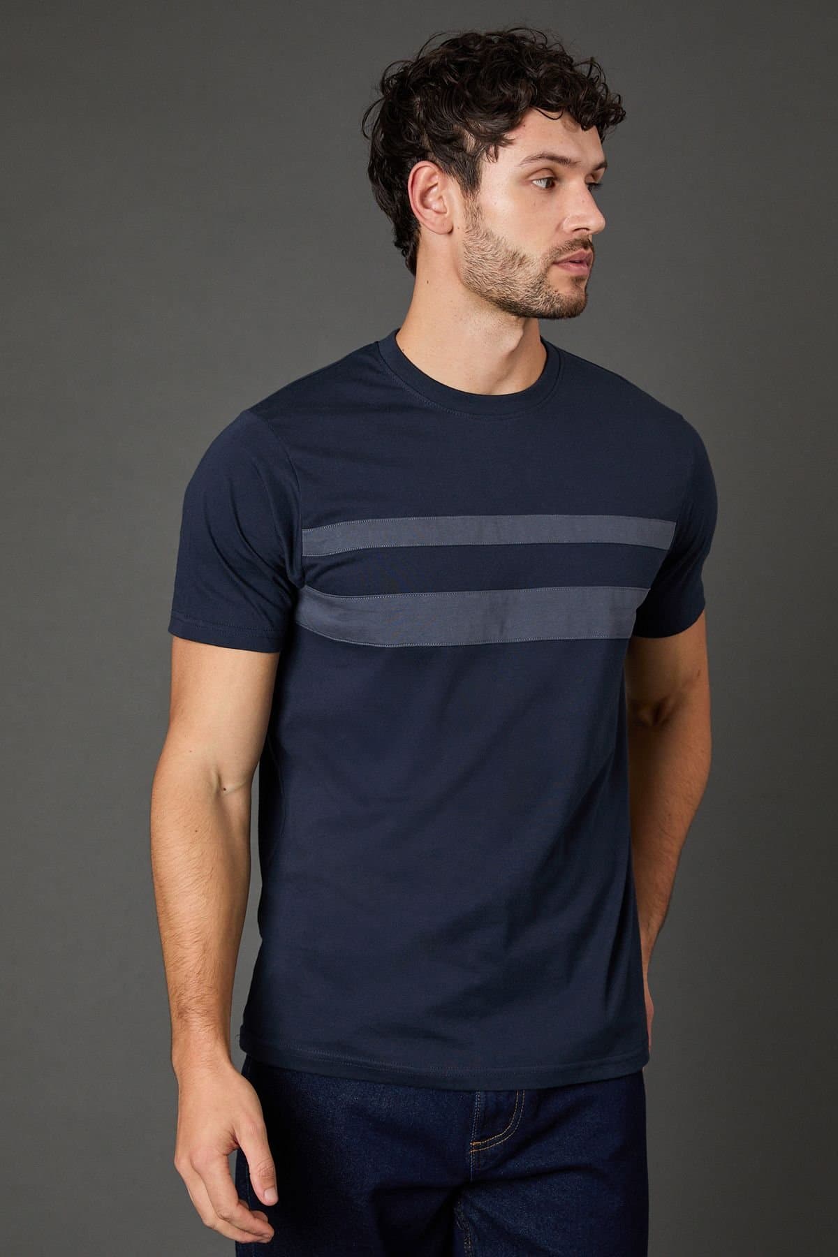 Burton Burton Men's Navy Chest Stripe T-Shirt